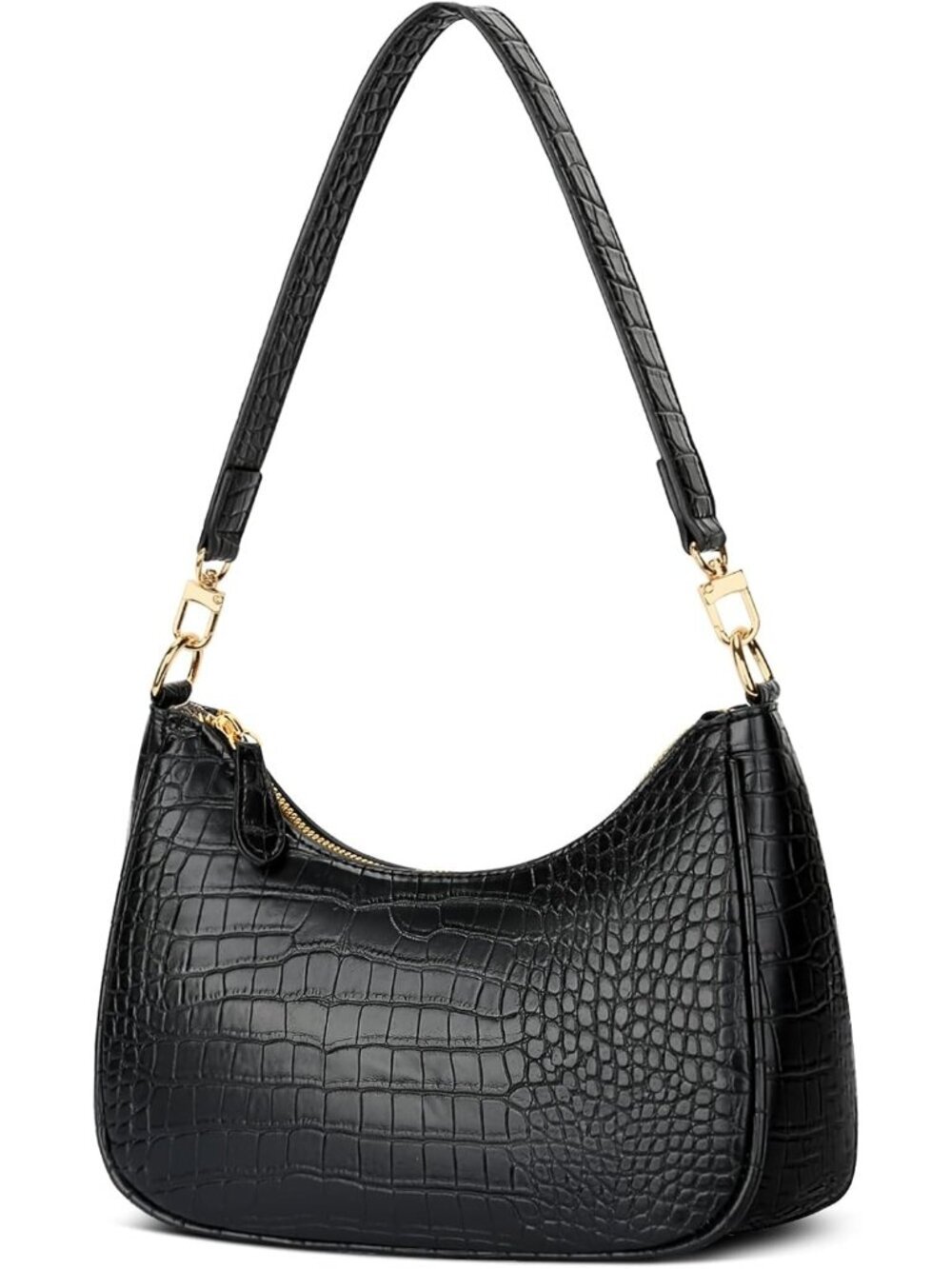 Women's Bag Black Leather Cute Hobo Shoulder Handbags Retro Clutch Stylish Purse